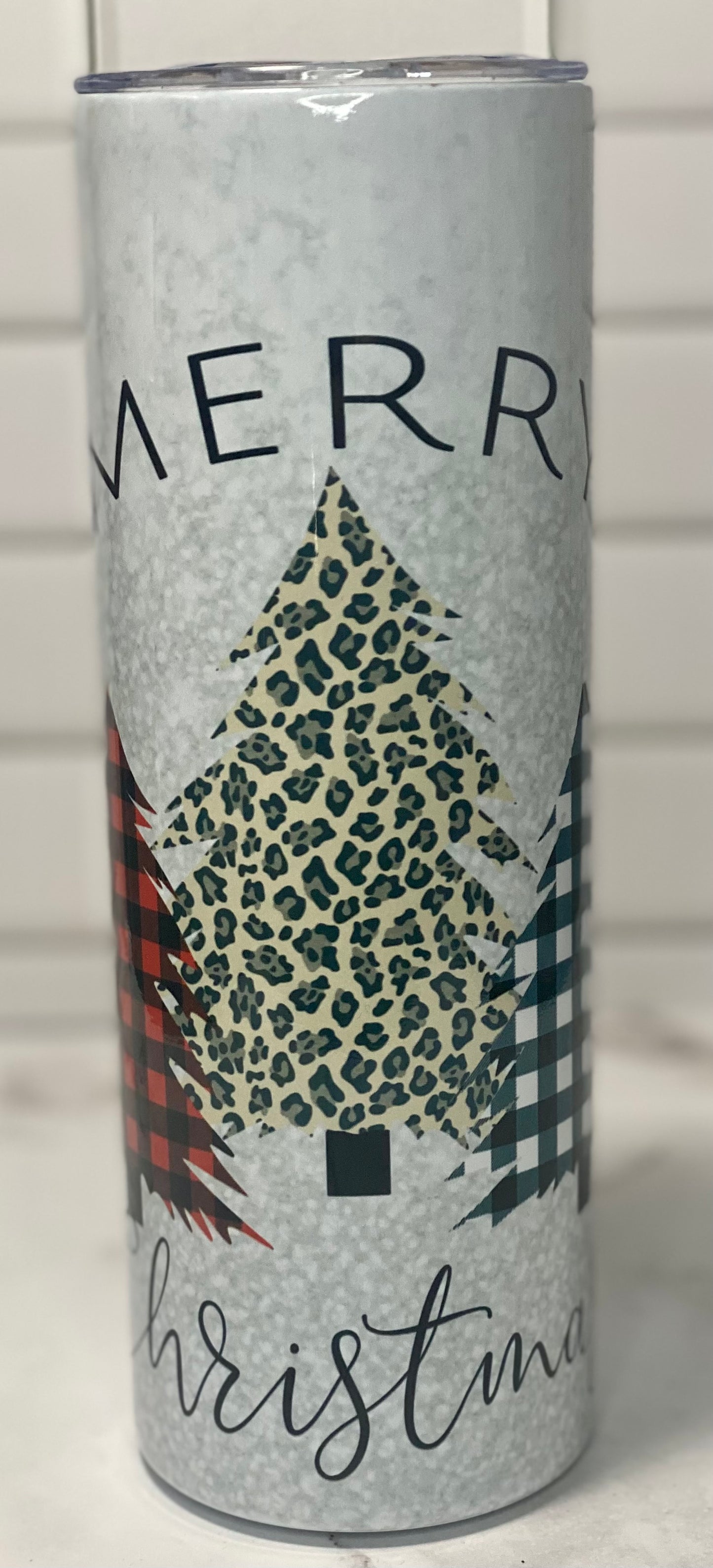 Merry Christmas tree - 20 oz skinny tumbler
