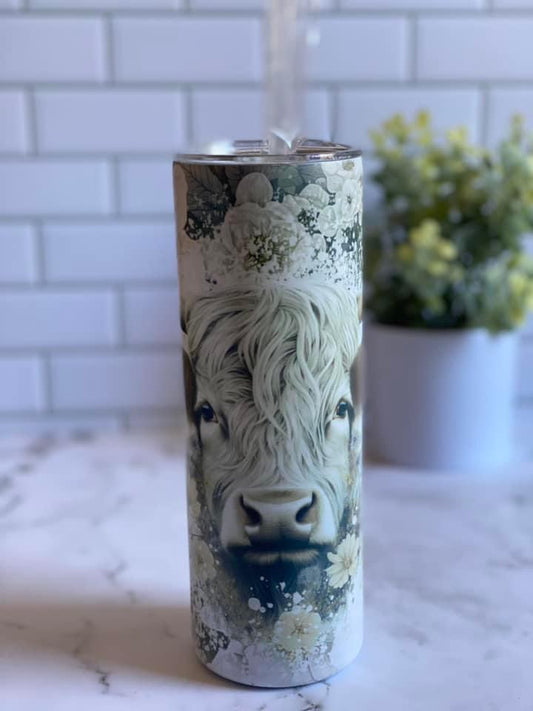 Highland Cow tumbler - 20 oz skinny