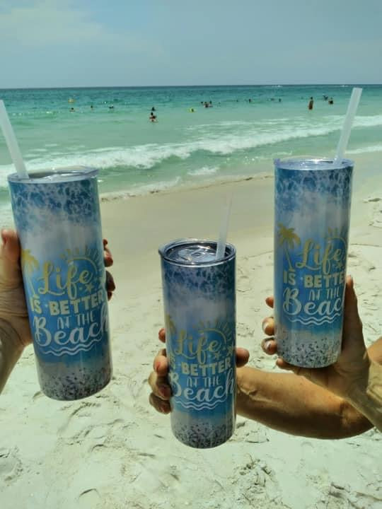 Life is better at the beach - 20 oz skinny