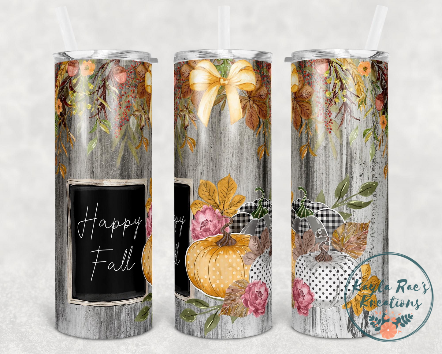 Happy Fall - 20 oz skinny tumbler