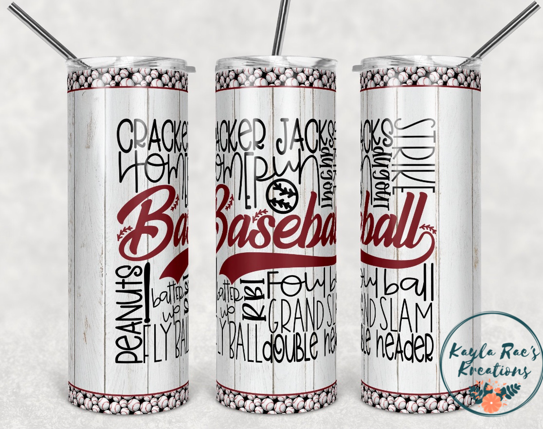 Baseball - 20 oz skinny tumbler